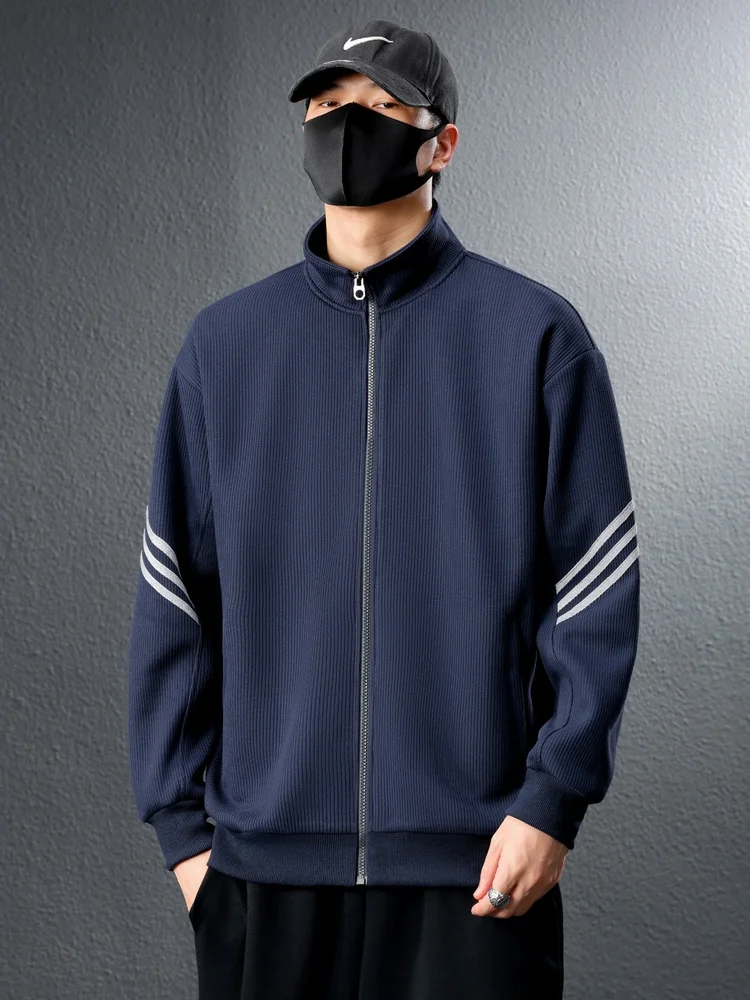 

Мужская повседневная утепленная толстовка свободного кроя с длинными рукавами и капюшоном, осенне-зимний модный кардиган-топ на весну