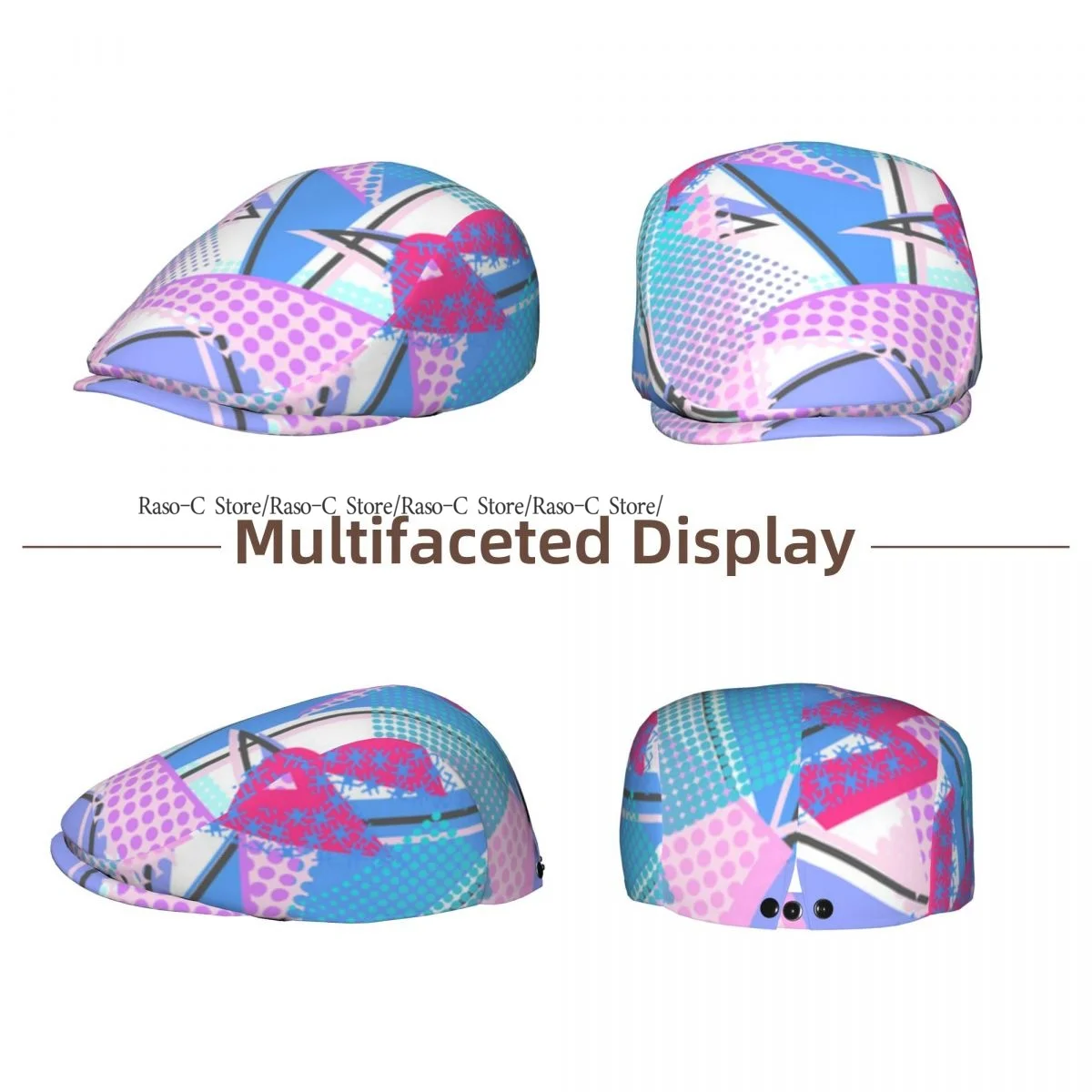 Flat Cap Men Women Newsboy Cap Abstract Dots Geometric Igures Driving Bunnet Ivy Hat Bakerboy Hat Spring Summer Boina
