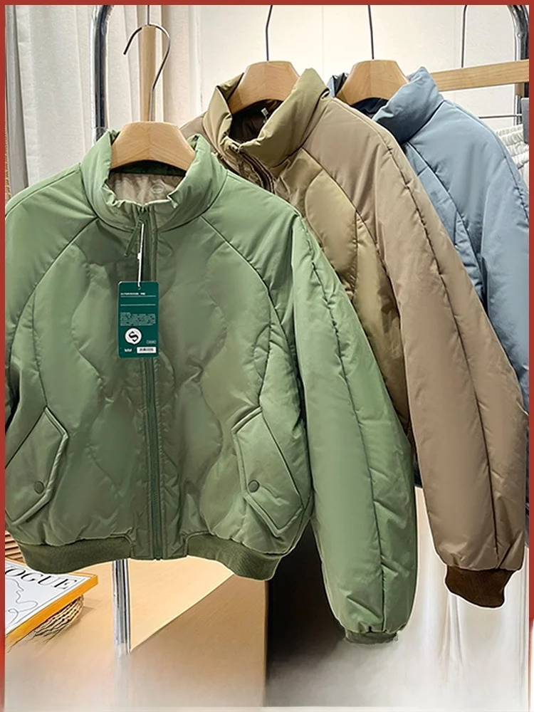 

Women's American Retro down Jaet Lightweight Cotton Pilot Coat ort Outerwear New Autumn Winter Warm Faionable