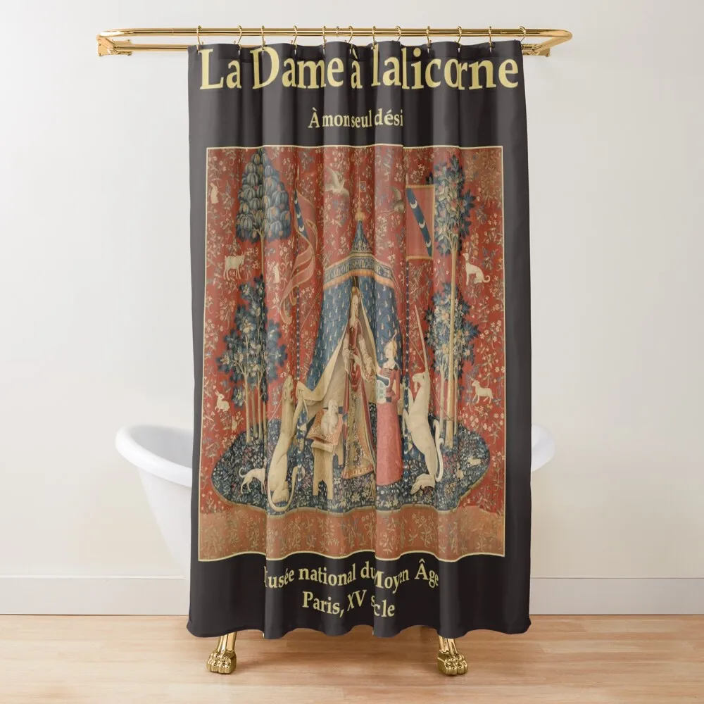 

Lady and the Unicorn - Fine Art - Medieval Aesthetics Shower Curtain Funny Shower Shower Sets For Bathroom Curtain