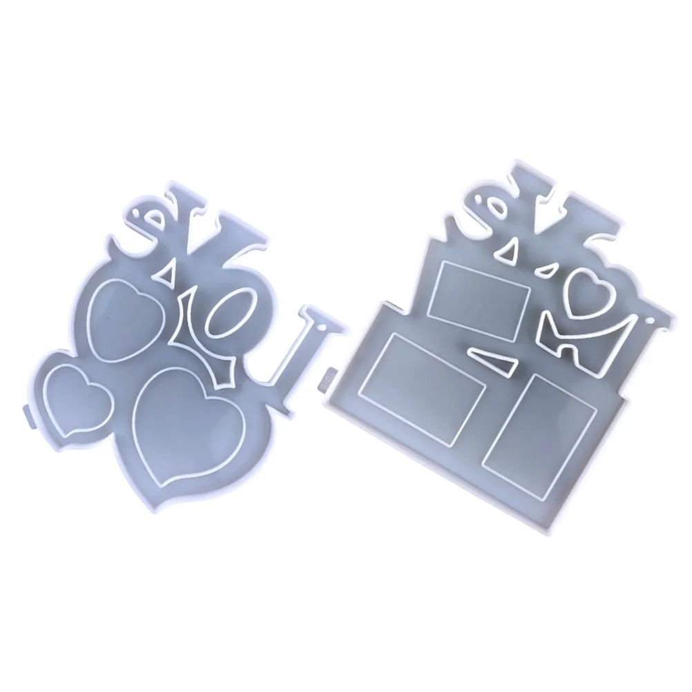 

2pcs Love Heart Photo Frame Mold Silicone Diy Craft For Mother'S Day Epoxy Resin Picture Frame Making Jewelry Making Tool