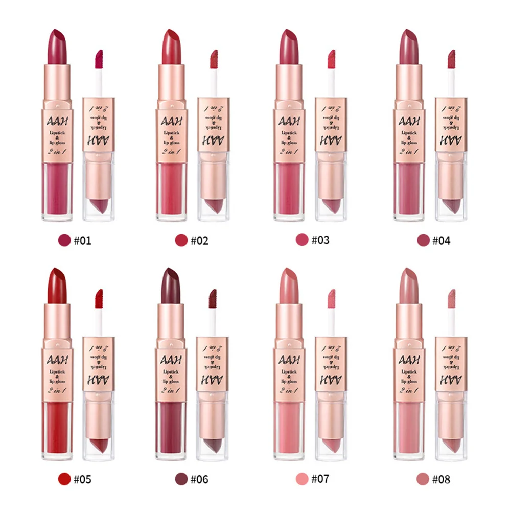 Moisturizing Lipstick Double-headed Light And Thin With Nothing Matte Lipstick Lip Makeup Not Easy To Decolorization Lip Gloss