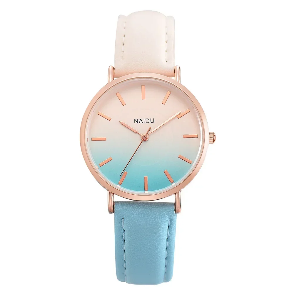 New Fashion Women Watches Luxury Candy Color Gradient Ladies Quartz Watch Exquisite Watch Scale Elegant Wrist Watch Female Clock