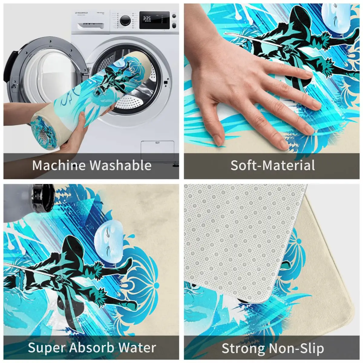 لقد حصلت على تجسدت كسابق أنيمي عدم الانزلاق ممسحة الكلمة حصيرة المياه النفط برهان السجاد البساط لمدخل المطبخ المنزل مسند القدم الحصير