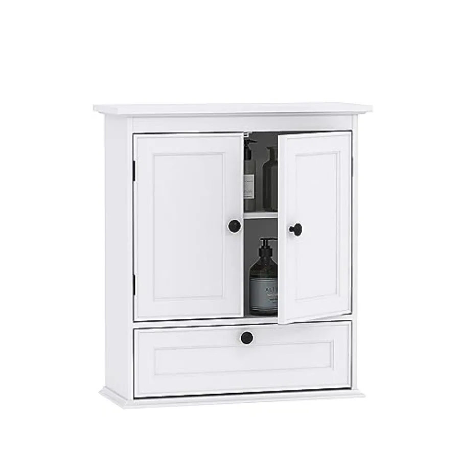 

Bathroom Cabinet Wall Mounted, Small Bathroom Wall Cabinet Over Toilet, Medicine Cabinet Organizer with Doors and Adjustable Sh
