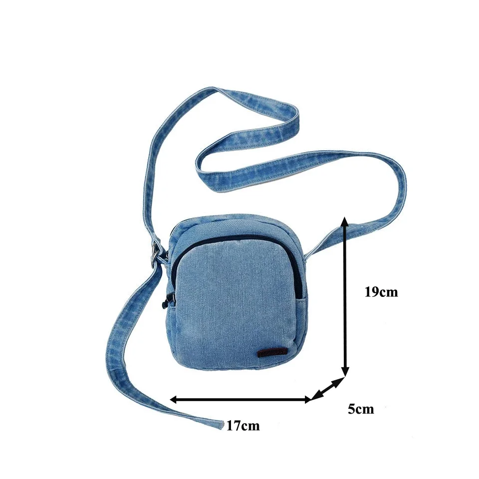 New Jeans Women's Bag Mini Canvas Handbag Denim Shoulder Crossbody Bag Phone Messenger Bag Y2K Satchel Student Eco Bag Korean