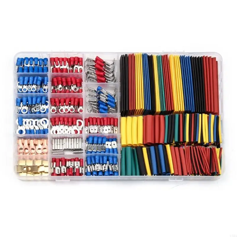 678pcs Wire terminals Set with Crimping Tool Heat Shrink Tubing Comprehensive Electrical Terminals for Secure Connection