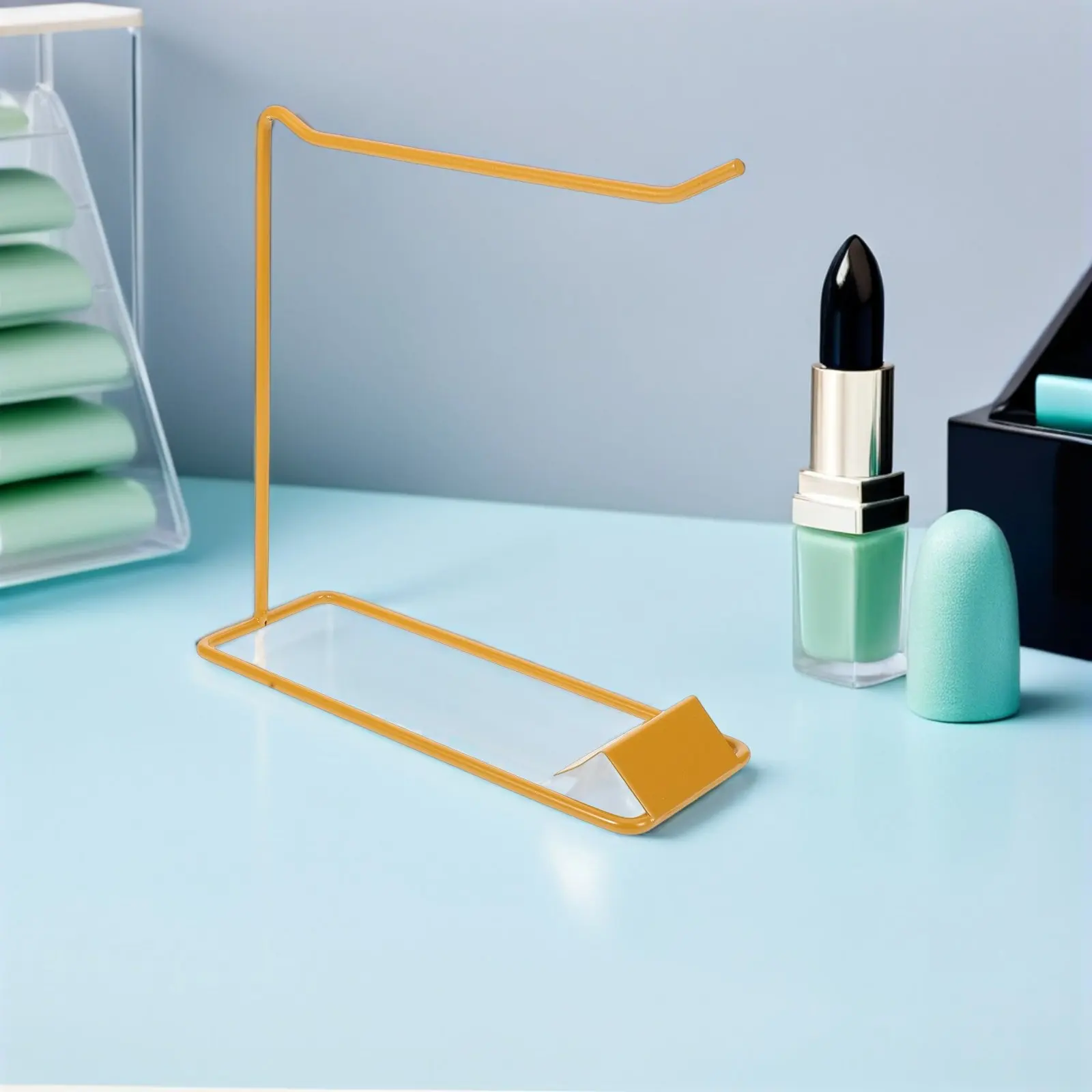 3Pcs Sleek Golden Nail Color Chart Holder Iron Nail Art Display Stand for Manicure Samples False Nails Display Shelf Salon Use