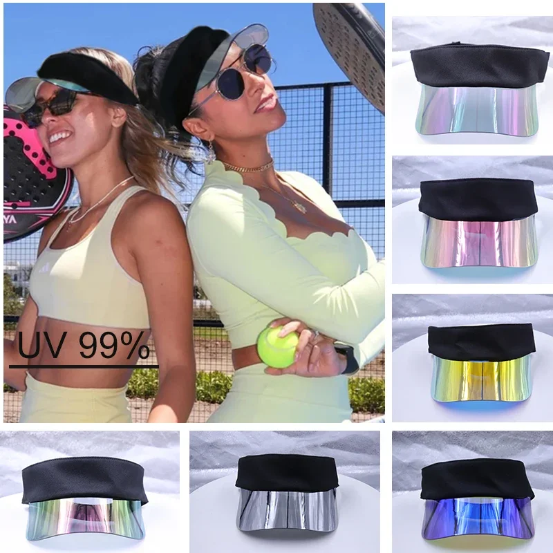 Sun Visors Women Hats Empty Top Fashion Beach Trip UV 400 Leisure Casual Baseball Tennis Yoga Cap Adjust Breathable Beach Hat