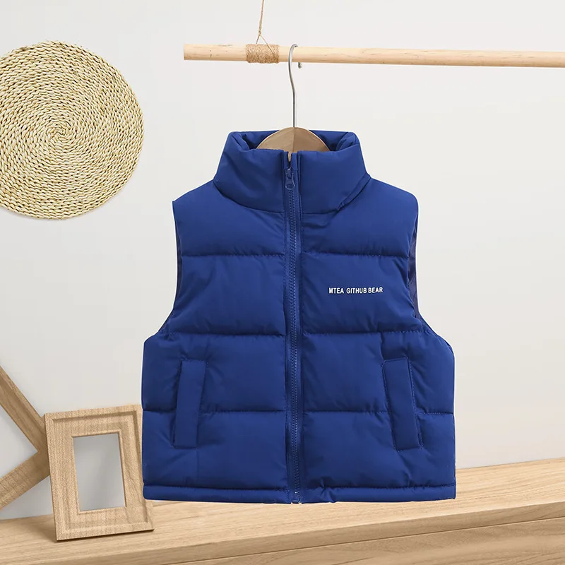 2025 Autumn Winter Children\'s Down cotton Vest Hooded Waterproof Vest For Boy1-8Y Kid sleeveless jacket Baby Girls Waistcoat