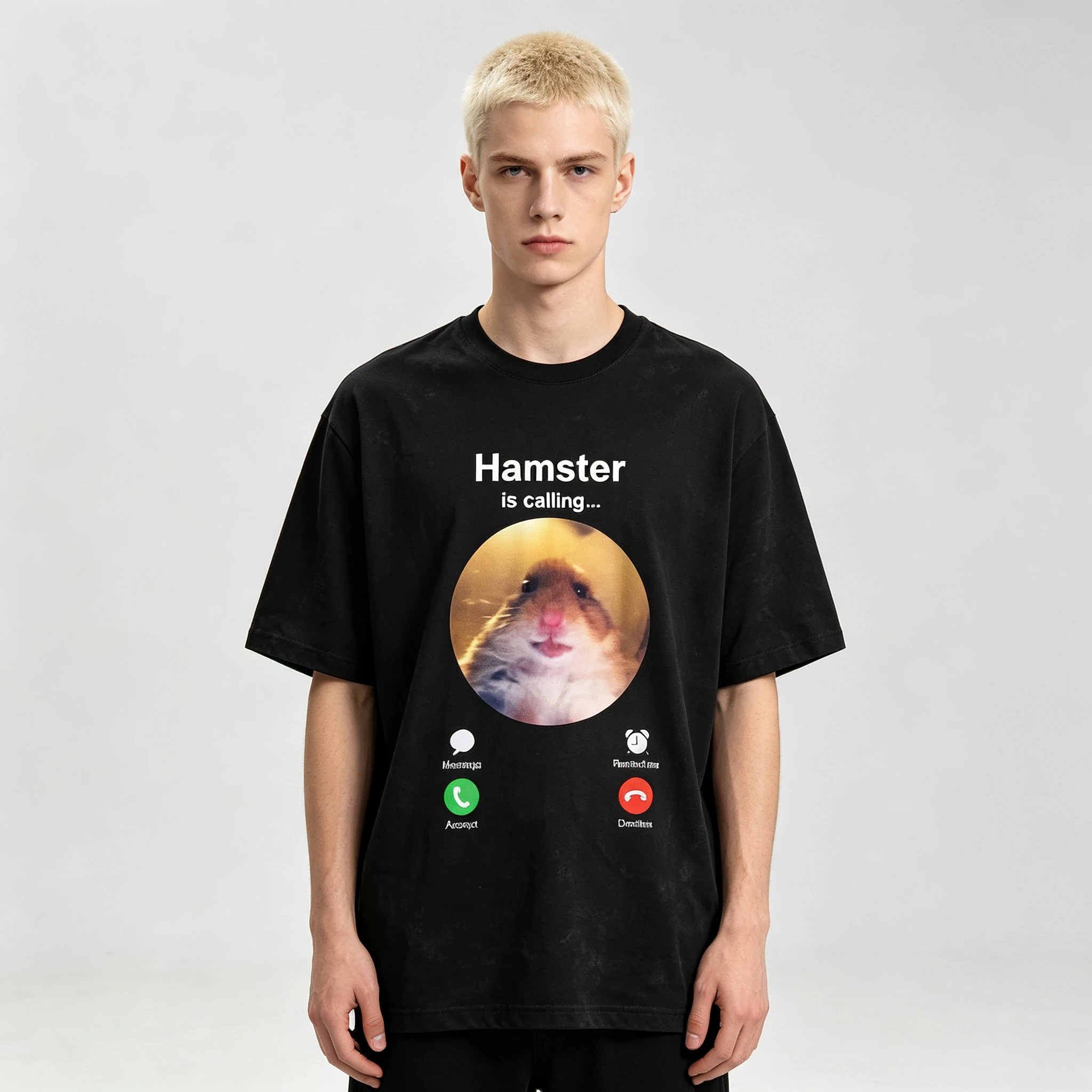 2026 Summer Hamster Is Calling Funny Meme Shirt Meme Hamster Staring T-shirt Front Camera Hamster Calling Hamster Meme Shirt Y2k