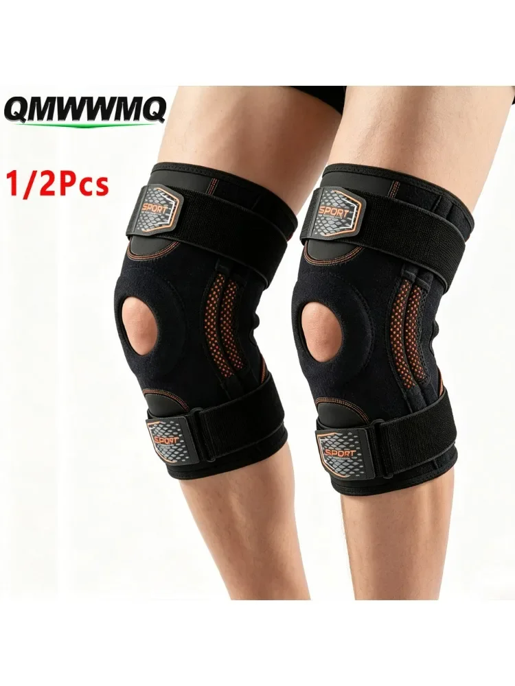 AliExpress QMWWMQ 1/2PCS Compression Knee Support Sleeve, Adjustable Knee Brace with Side Stays, Sports Knee for Workout Running Cycling Fitness