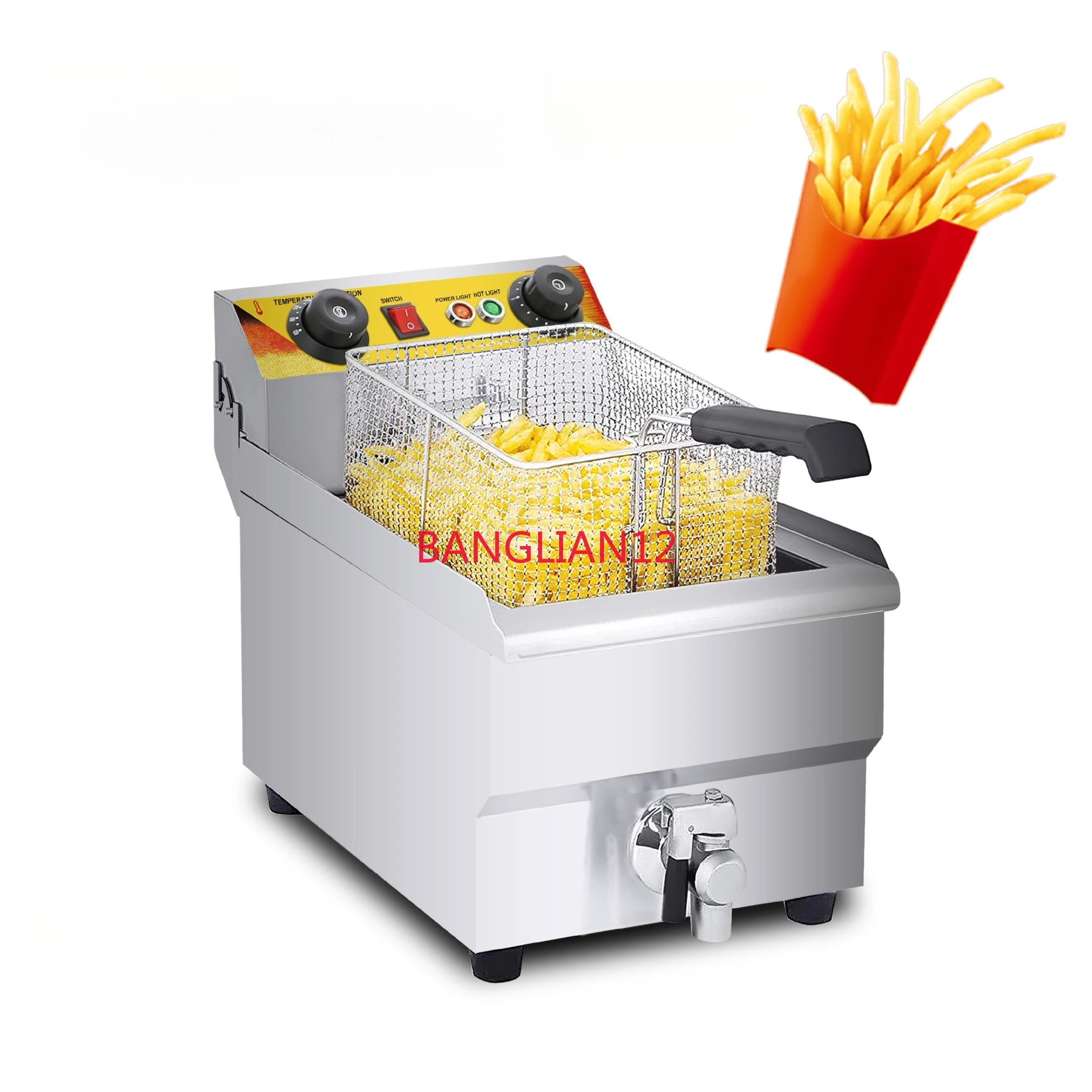 

Commercial electric fryer, deep-fried snack equipment 11.5L fryer
