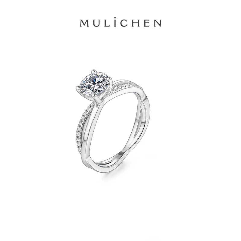 

MULICHEN Engagement Rings For Women 925 Sterling Silver D Color 1ct Moissanite Female Jewelry Offers With Free Shipping