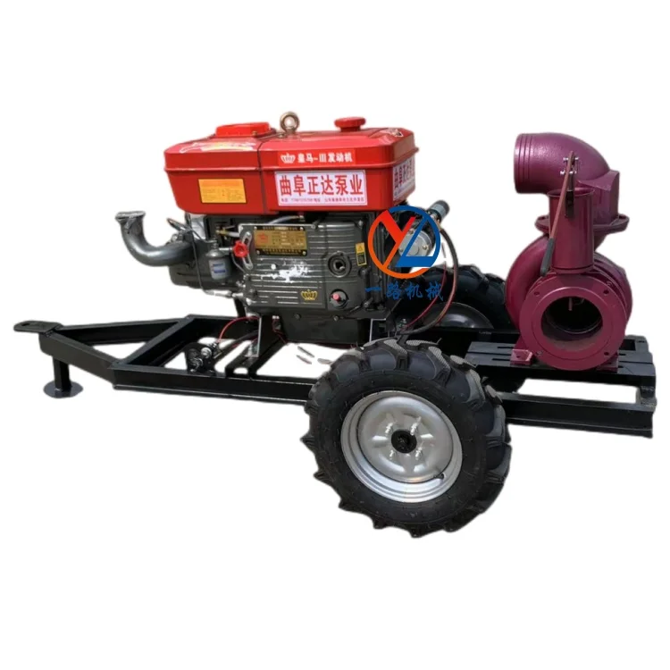 

Flood control and drainage diese pump Large flow motor centrifugal pump trailer type drainage and irrigation pump