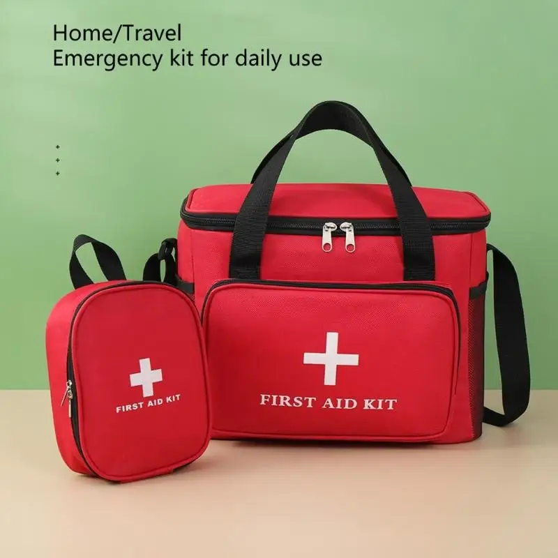 حقيبة تخزين للإسعافات الأولية ذات سعة كبيرة مع تصميم مقاوم للماء ومضاد للسقوط للمنزل والسفر والتنزه والتخييم وحماية السلامة 896C