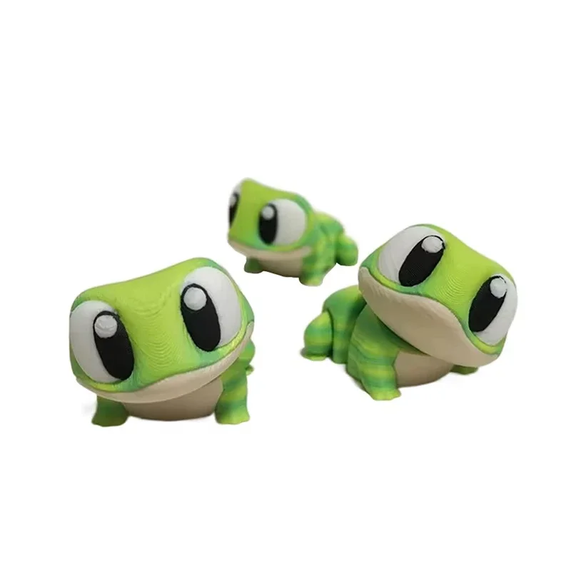 

Mini 3D Printed Frog Model Cute Big Eye Small Animal Model Pendant Desktop Car Decoration Movable Joint cuteFrog Ornament