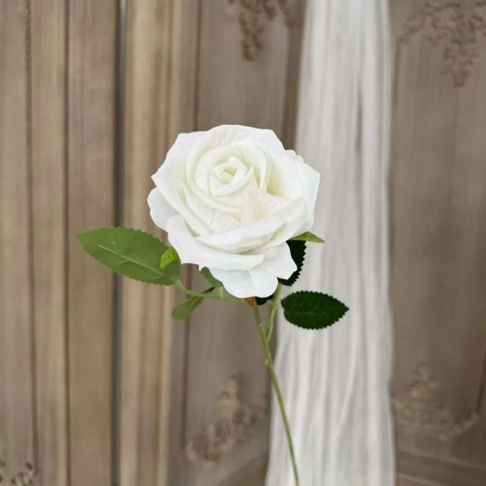 Artificial Rose Flower Velvet Velvet Rose Bouquet Simulated Velvet Rose High-Quality For Festivals Wedding Table Arrangements