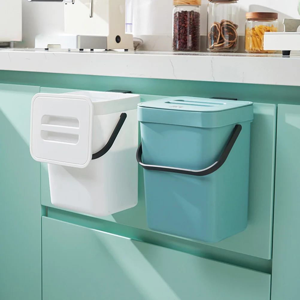 C5 3L No Punch-Out Suspension Kitchen Compost Bin Waste Bin Household Countertop Container With Lid For Rubbish Composter Home