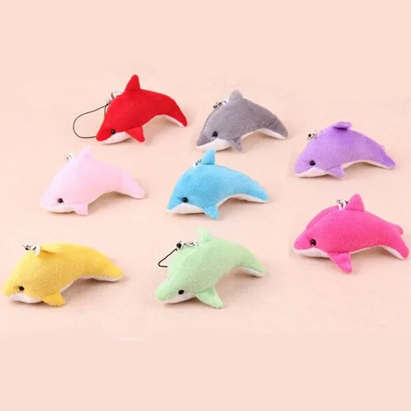 Plush Toy Dolphin Keychain Purse Mini Animals Memorial Gifts Keyring Pendant Fluffy Decorations Boys and Girls Toys Plush Gift