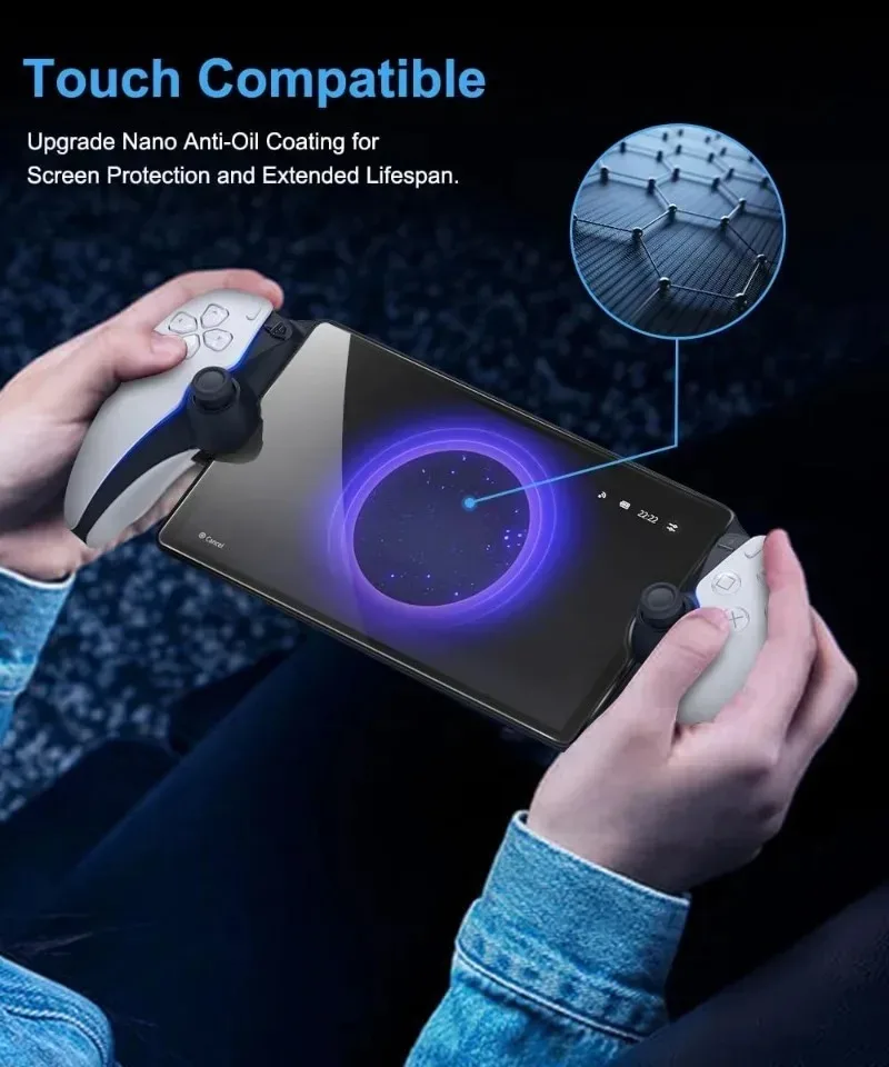 ฟิล์มป้องกันหน้าจอกระจกเทมเปอร์สำหรับพอร์ทัล Sony PlayStation โปร่งใสป้องกันรอยขีดข่วนสำหรับพอร์ทัล PS5 PlayStation