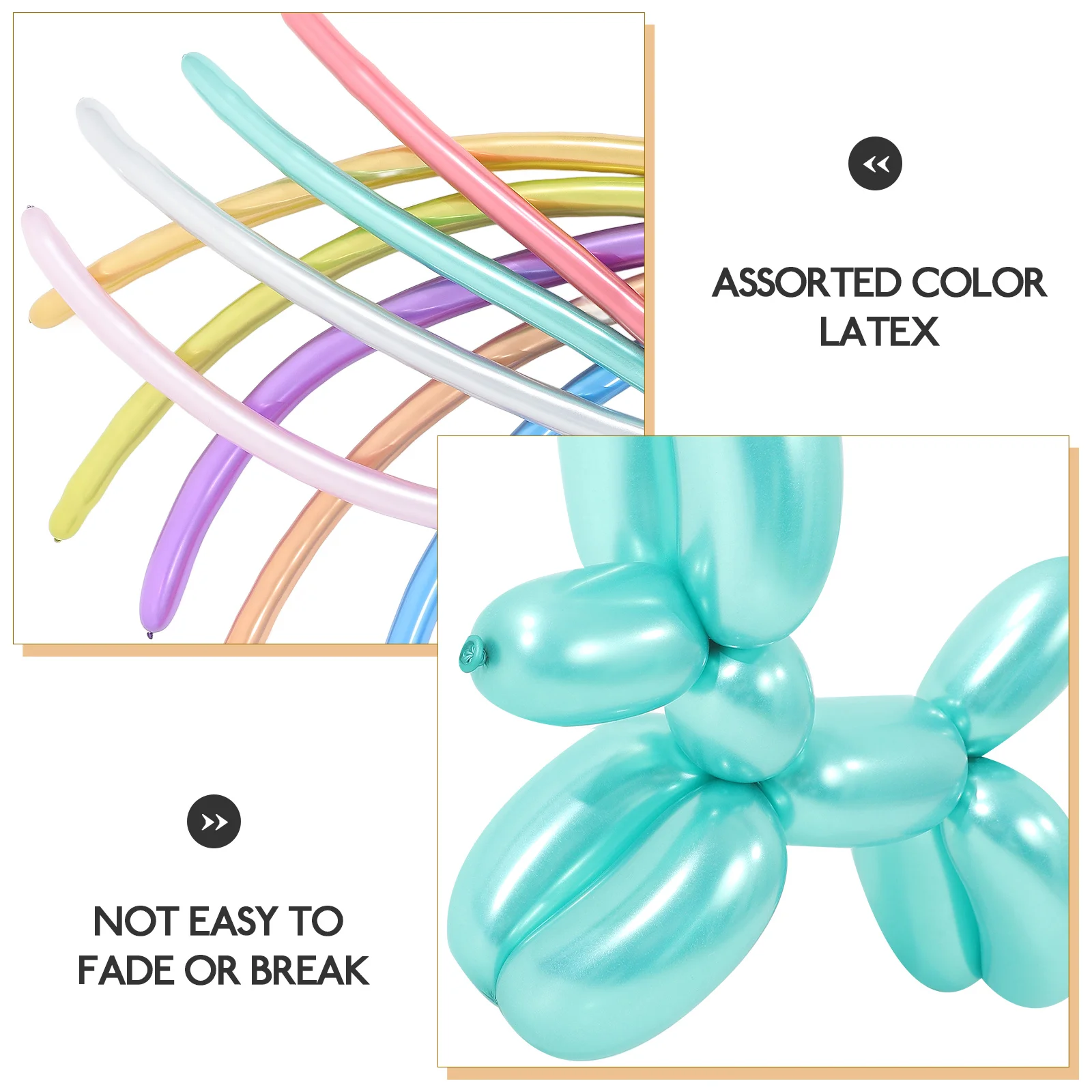 

100pcs Metal Balloons Long Strip Modelling Latex Twisting Decorative Festive Mixed Colors 1 8g DIY Shape Party Photo Prop