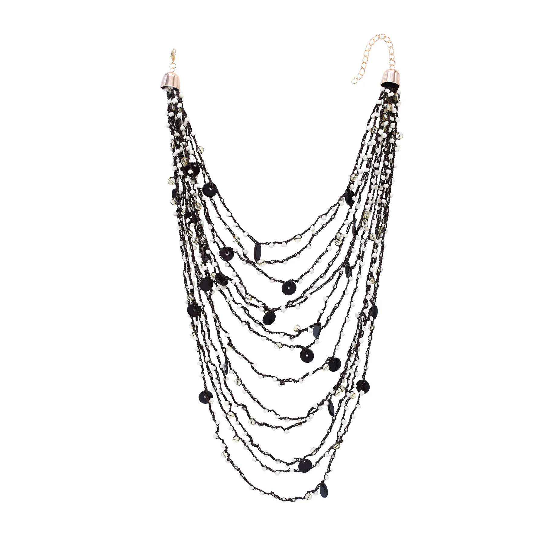 

Богемия плетеная веревка нерегулярные акриловые бусины ожерелье многослойный стиль праздник вечерние модные женские аксессуары