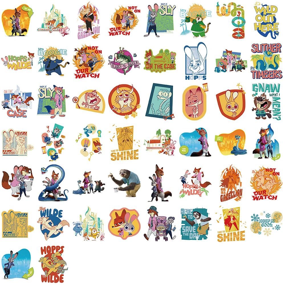 10/30/50 قطعة Kawaii الكرتون ديزني Zootopia 2 ملصقات لطيف جودي نيك أنيمي الشارات محمول القرطاسية الهاتف ملصق لعبة الديكور
