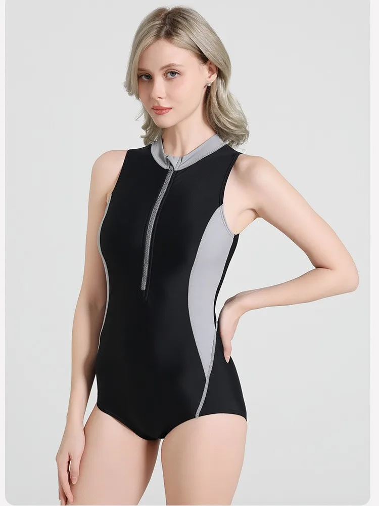 ملابس سباحة نسائية تنافسية بسحاب أمامي لعام 2026 ملابس سباحة رياضية قطعة واحدة ملابس سباحة مثيرة مشد للسباحة Roupas الأنثوية Conjuntos #2