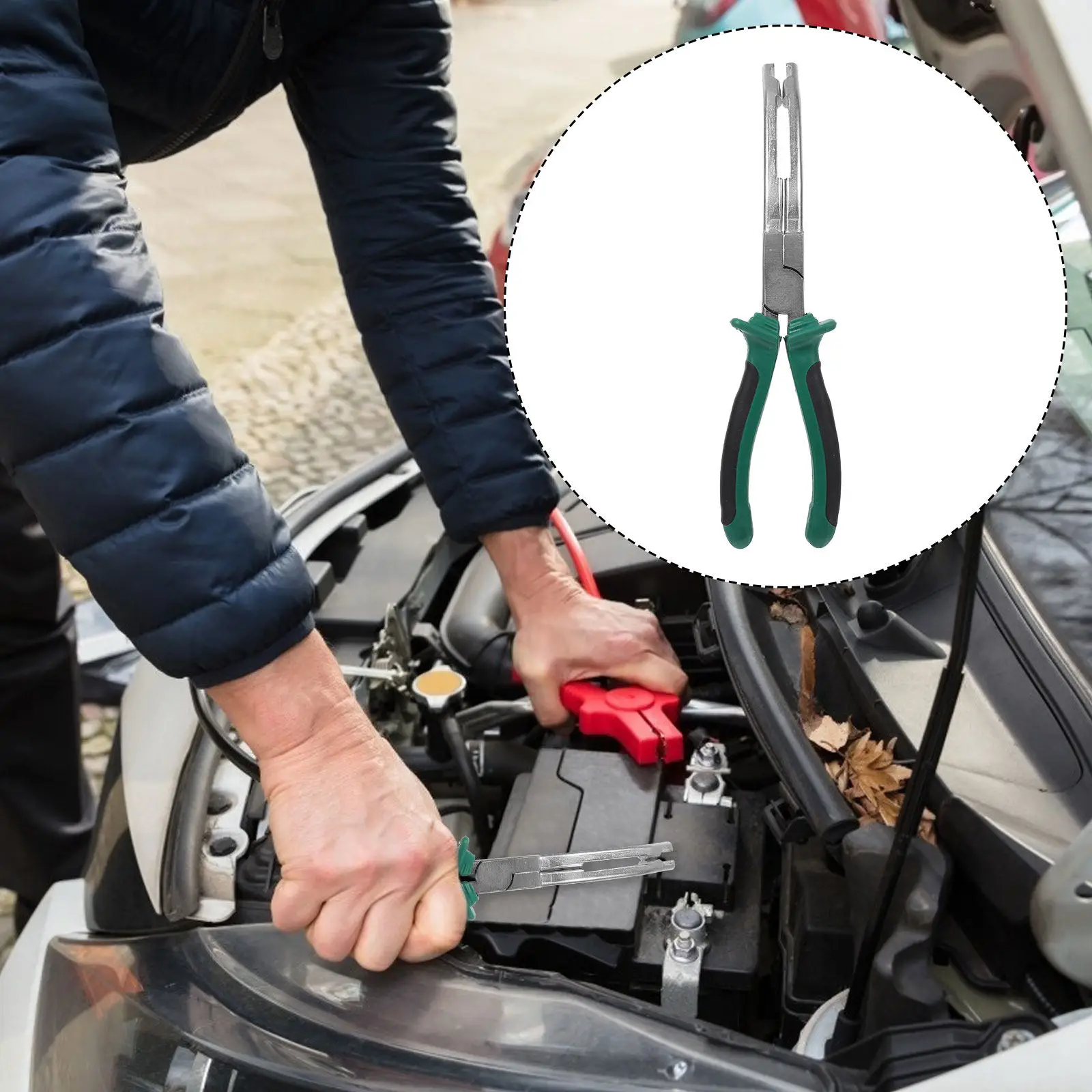 

Клещи для снятия свечей накаливания, угловые, узкие, для дизельных двигателей, с формованной рукояткой