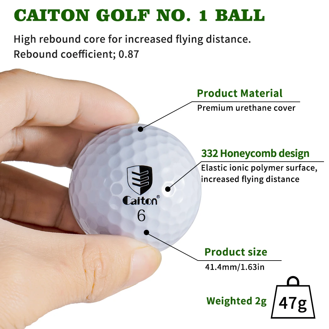 Caiton-Ultimate Golf Balls, upgrade 40 + Yards, High Precision and Endurance, Adults Players, 12 Pcs, 24 Pcs, 36Pcs