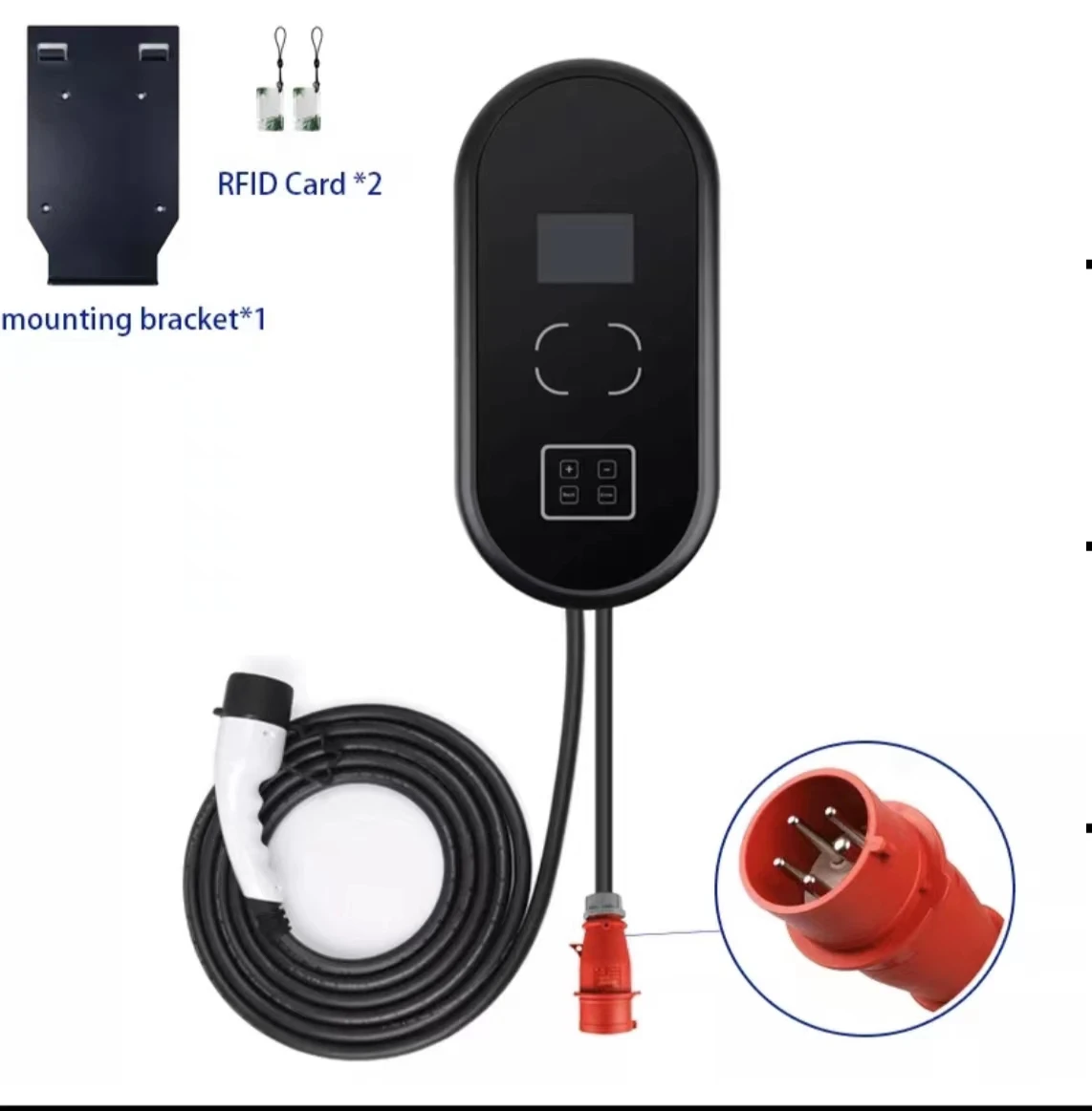 Caja de pared modelo 2, Cable de carga para coche eléctrico, 7kw, 32A, 16A, tipo 1, tipo 2, estación de carga EV con una sola frase