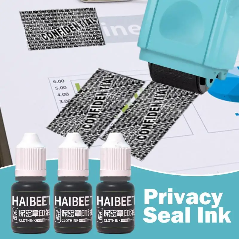 Roller Stamper para proteção de identidade, Ink Stamp, Security Enhancement, Confidential Data Guard, ID Privacy