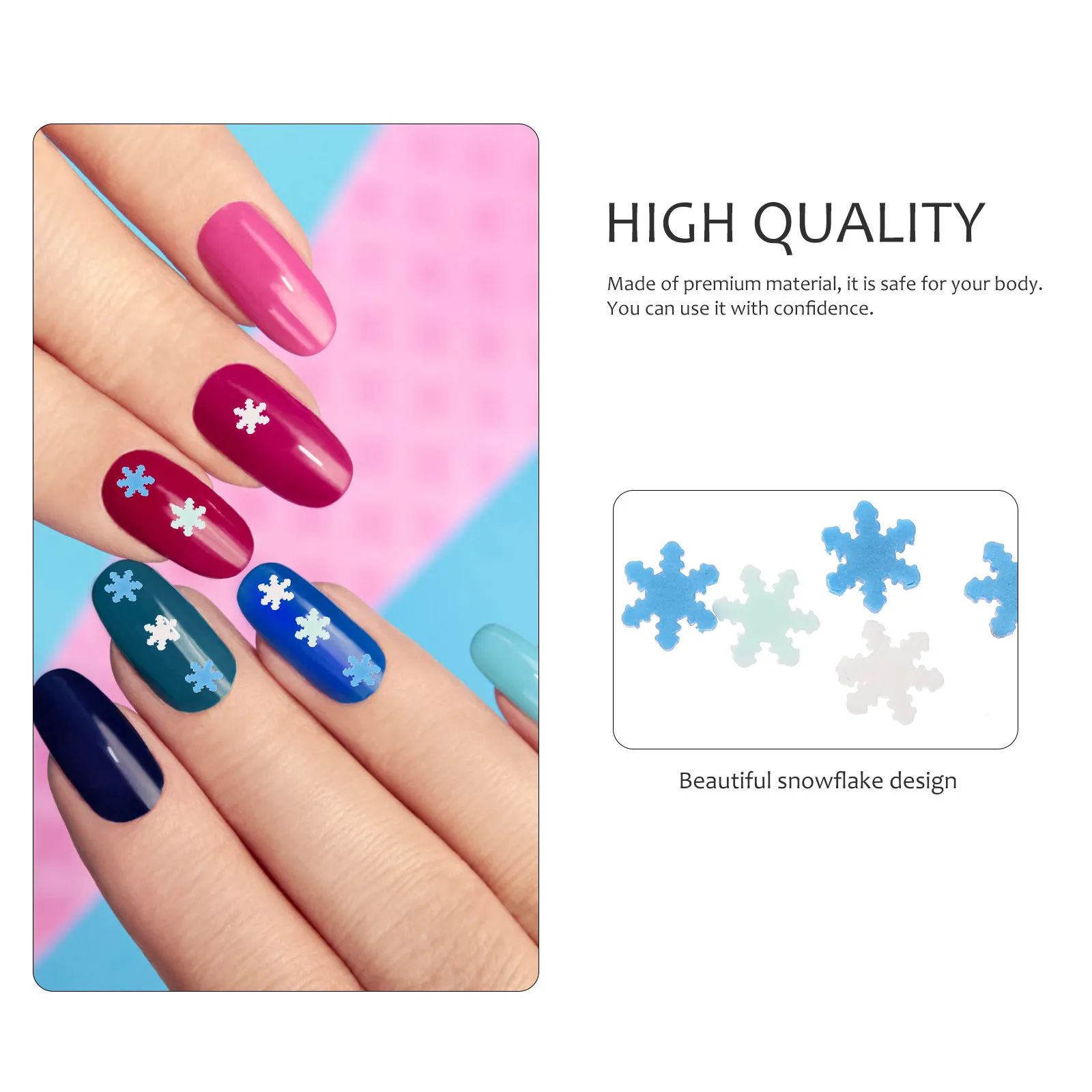 100G Nail Slice Decorations Snowflake Pattern Polymer Clay Nail Charms DIY Manicure Pieces Fashionable Lovely Gift for Women