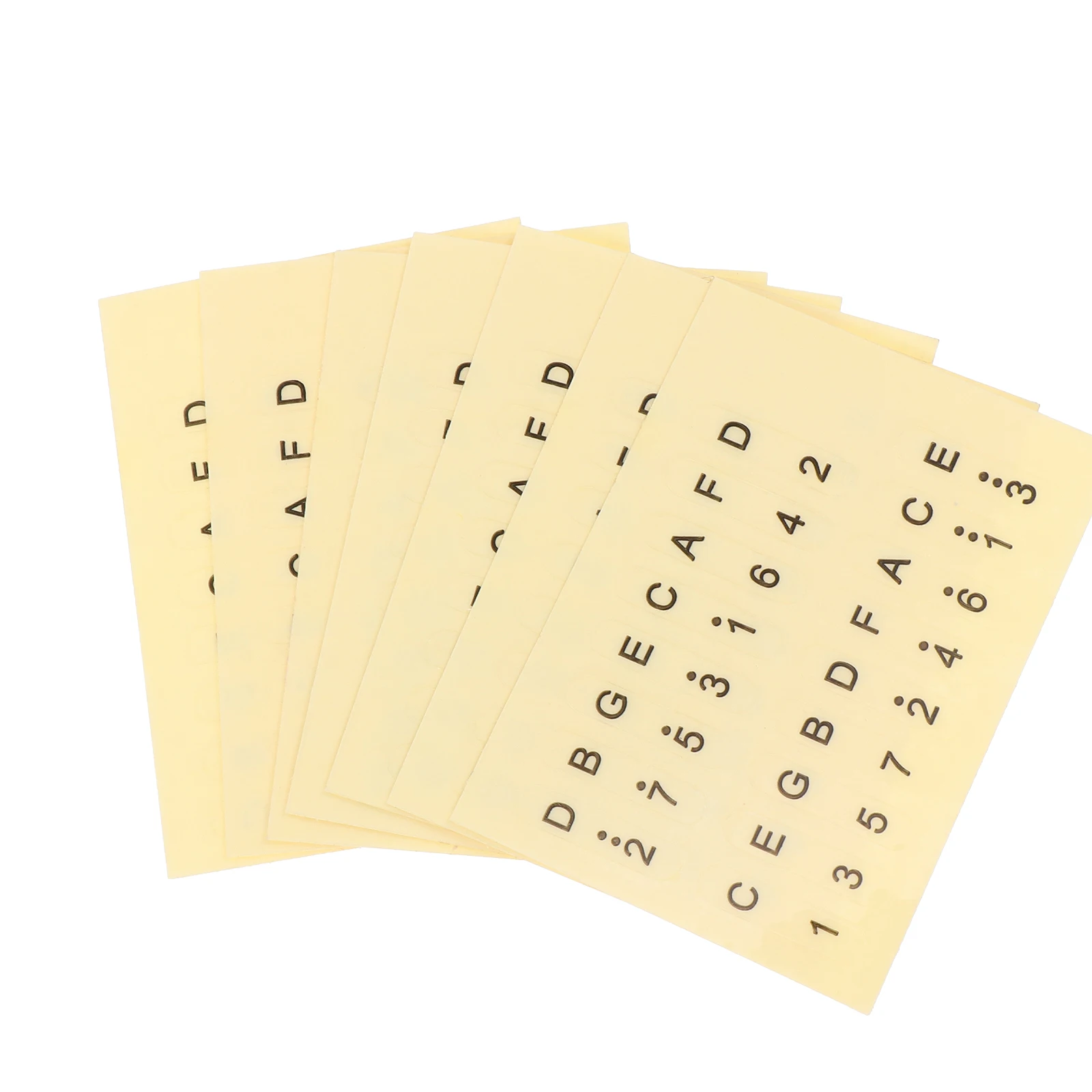 

6pcs Yellow Paper Scale For Thumb Piano Beginners Clear Colorful Durable Note Sign Easy Learning Kalimba Chord Stickers