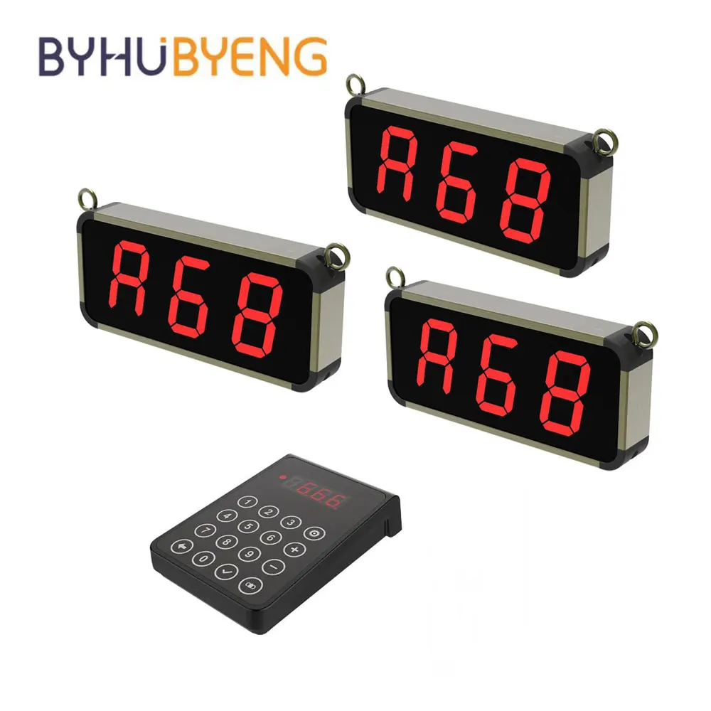 BYHUBYENG Number Calling System Wireless Restaurant Pager Queue Management System Business Wireless Keyboard Calling