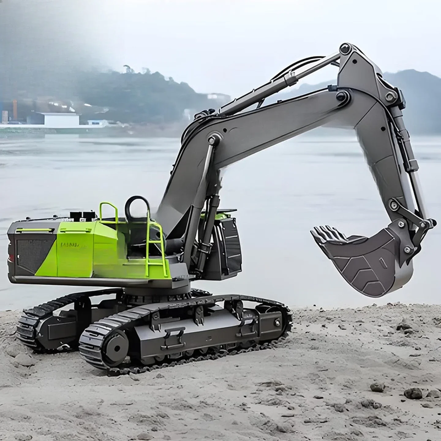 Remote control 28 channel alloy excavator screw drive infinite rotation remote control construction vehicle
