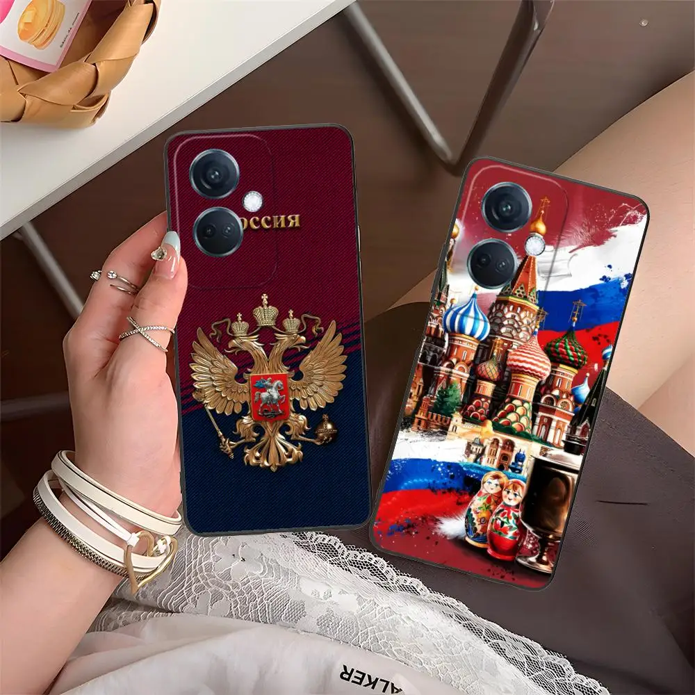 روسيا العلم المحمول قضية الهاتف الخليوي ل ممن لهم رينو 14 13 12 11 10 9 8 7 6 5 F T Pro 5G الملونة الطباعة غطاء جميلة الهاتف الذكي