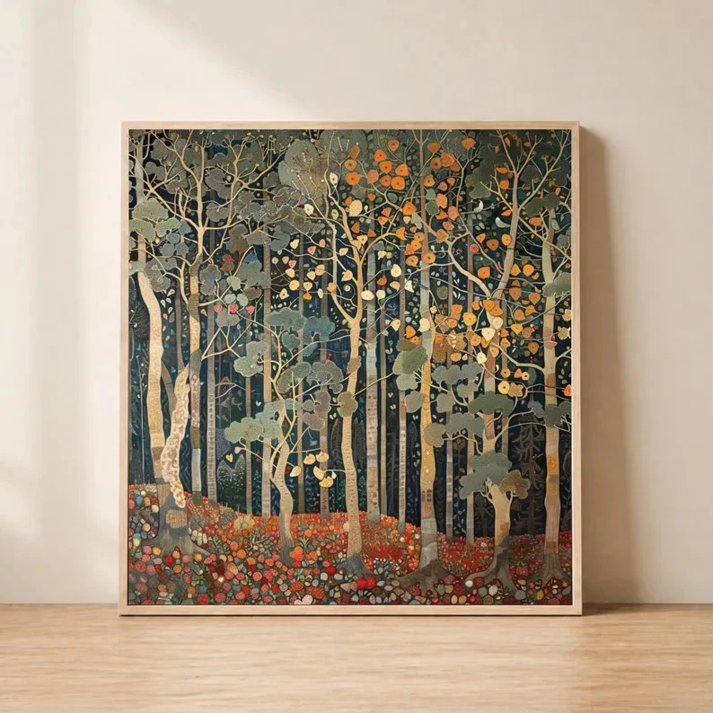 Modern William Inspired Rustic Autumn Wall Art Print Canvas Painting Poster Picture For Living Room,Bedroom Home Decor