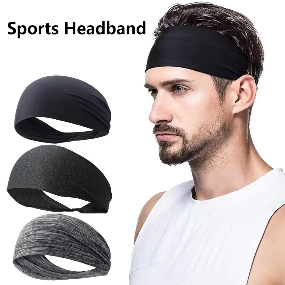 Breathable Anti-slip Sports Headband High Elastic Quick Dry Sweat Absorption Sweatband for Running Yoga and All Exercises