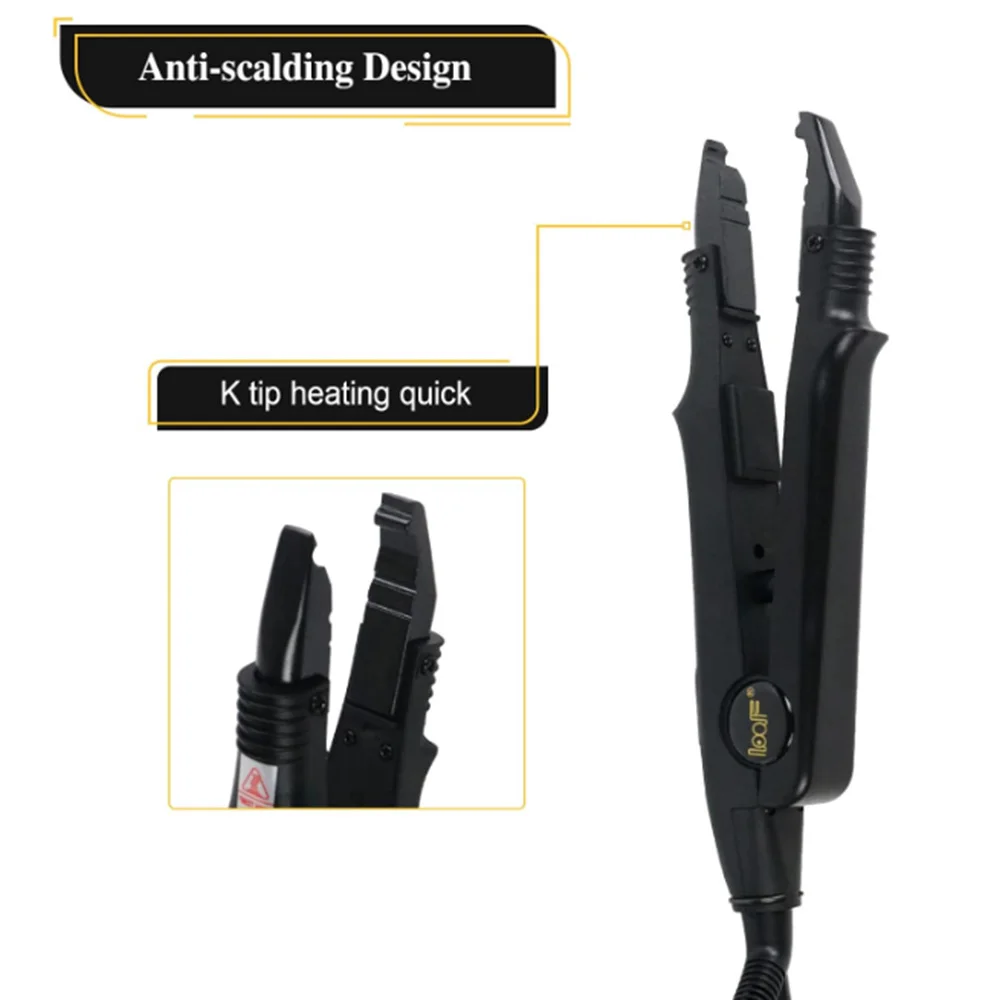 Professional Hair Extensions Tool Hair Connector Fusion Heat Iron Connector Wand Temperature Adjustable Melting Tool with EUPlug