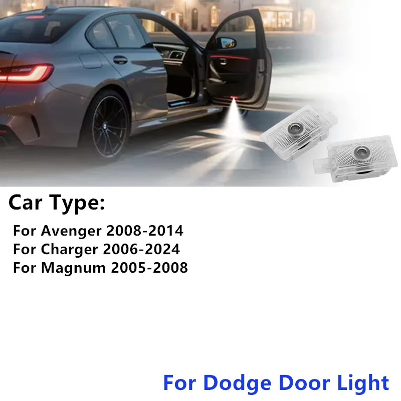 Led Car Door Logo Light Laser Welcome Projector Lamps For Dodge Charger Avenger Magnum