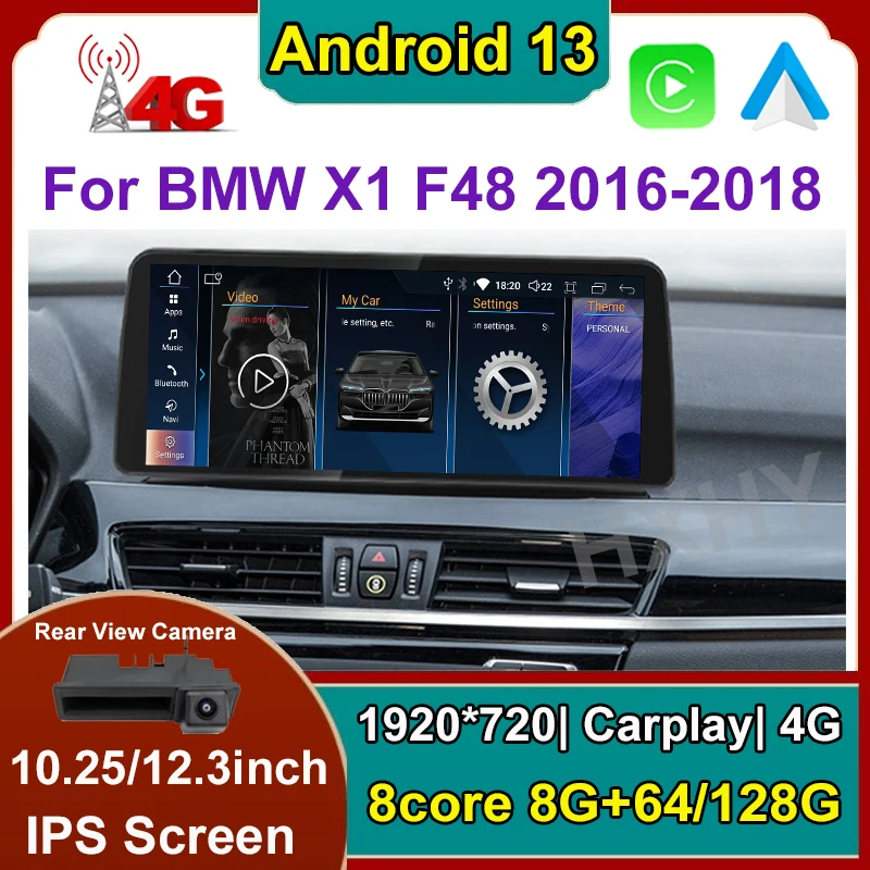 12.3inch Android 13 Car DVD Player For BMW X1 X2 F48 F49 2016-2018 EVO NBT System Multimedia Radio GPS Navi Audio Carplay