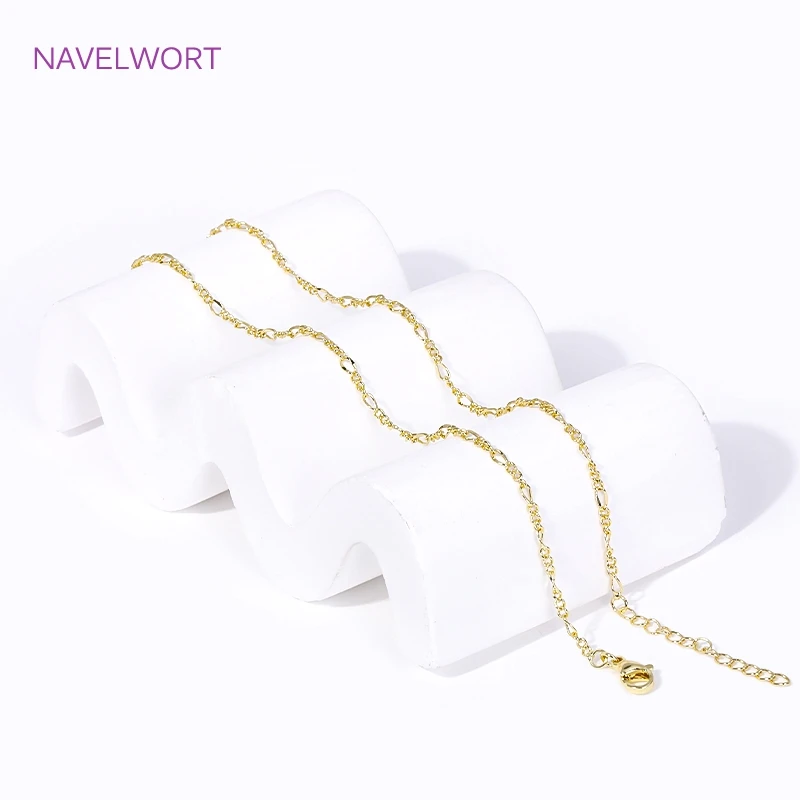 18K Gold Plated Oval Thin Chains For Necklace Making ,Brass Metal Lobster Clasp Chain,Fashion Jewelry For Women Wholesale