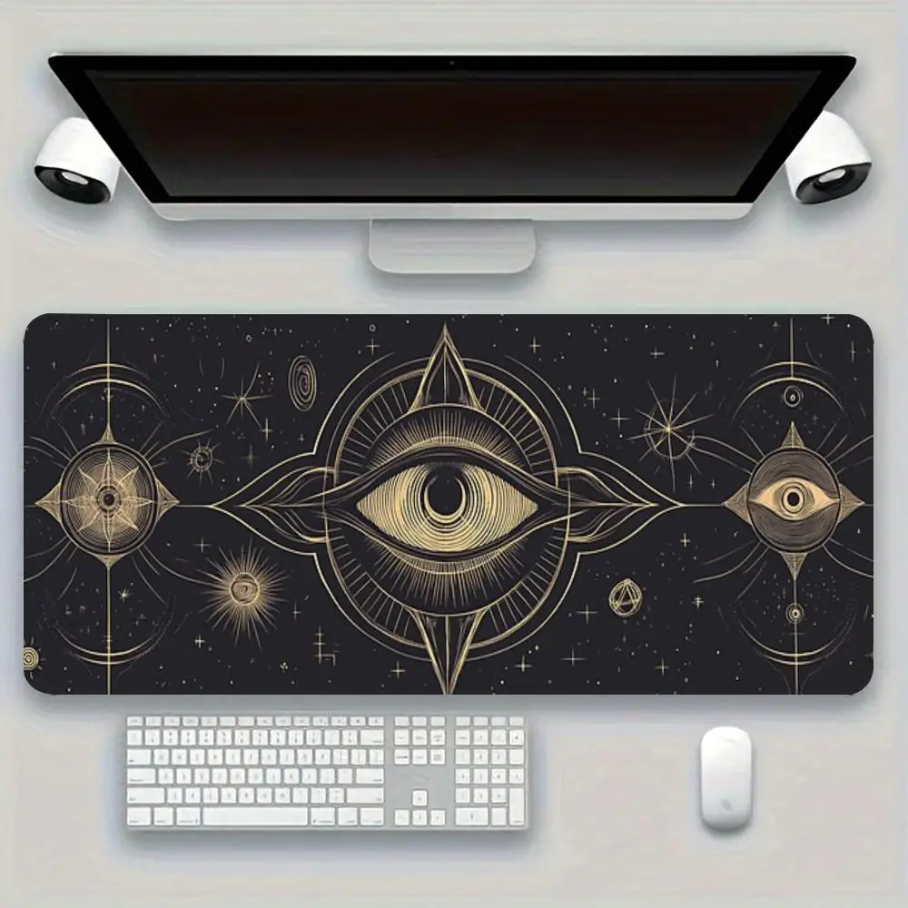 Astrolabe Moon Phase Magic Circle Gaming Desk Mat Astrology Mysterious Style Edge Precise Control Non-Slip Mouse Pad