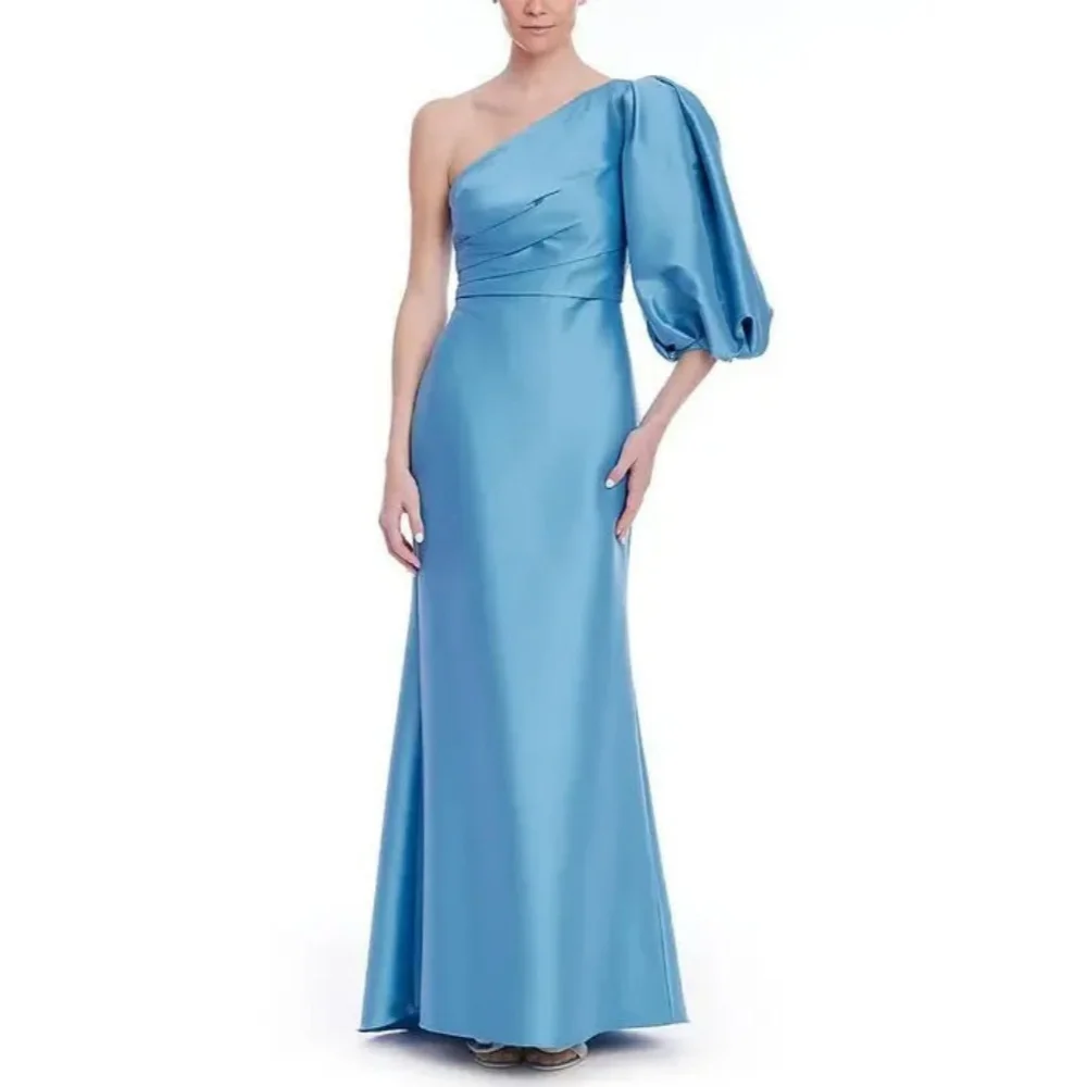 

Simple Customized Prom Dresses Mermaid Modern Style Party Gowns One Shoulder Floor Length Evening Dress Vestido De Novia