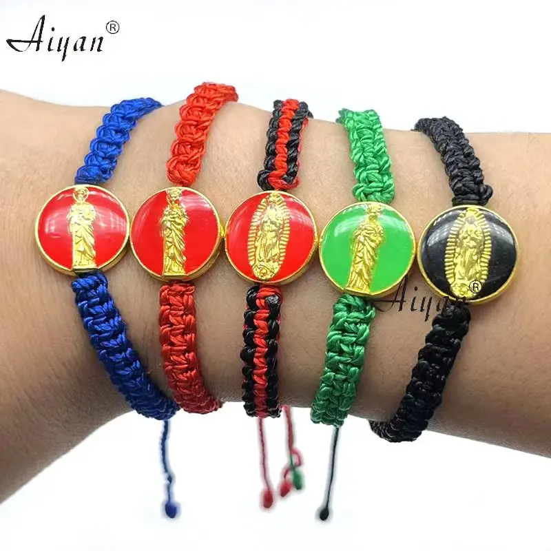 

12 Pieces One Side St.Jude Father And The Other Side Guadalupe Virgin Bracelet Given As A Gift Can Prayer Many Colors Can Choose