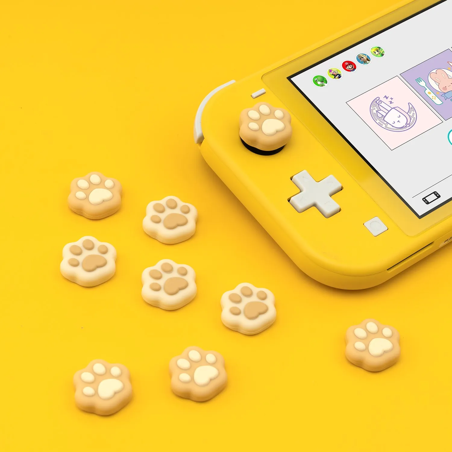 GeekShare-Tapas de agarre de animales para Nintendo Switch y Switch Lite, cubierta de silicona con garra de gato, accesorios para NS