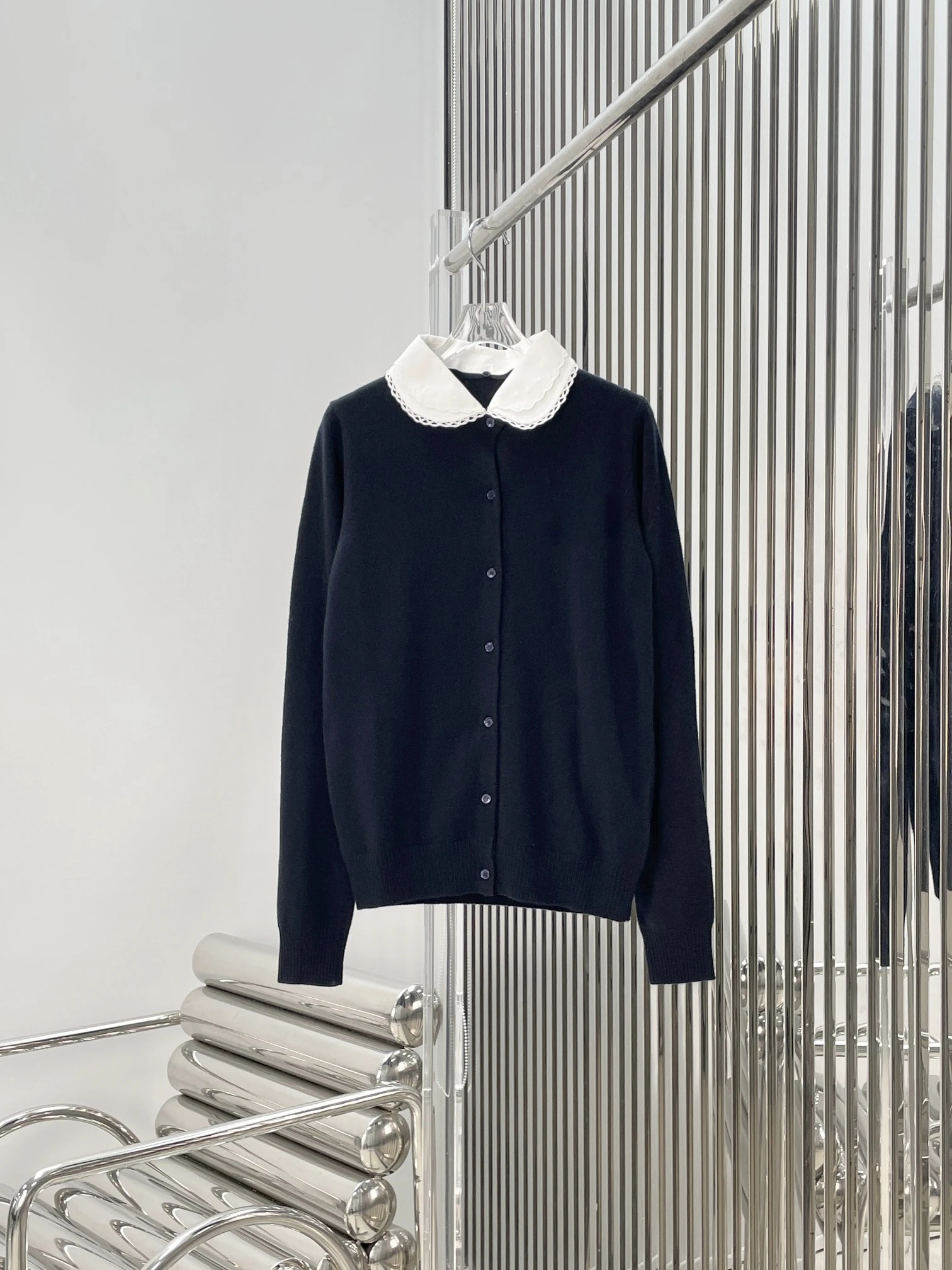 

Съемный вязаный свитер-кардиган с воротником-стойкой для женщин, укороченный фасон, из смесовой шерсти, универсальная верхняя одежда для повседневной носки