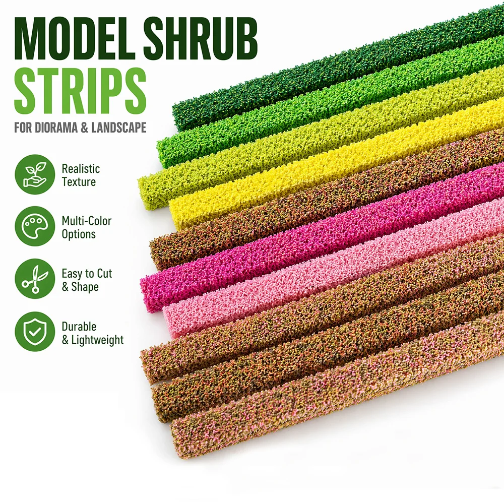 5/10Pcs Simulation Shrub Strips Model Kits for Making DIY Sand Table/Garden/Roadside Decoration Materials Diorama Accessory